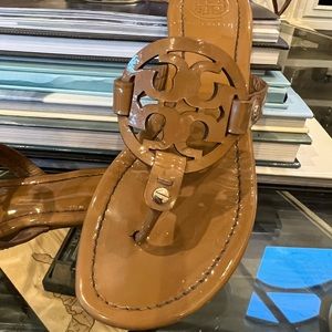 Size 9 Tan Tory Burch Miller Leather Sandal.. great condition…